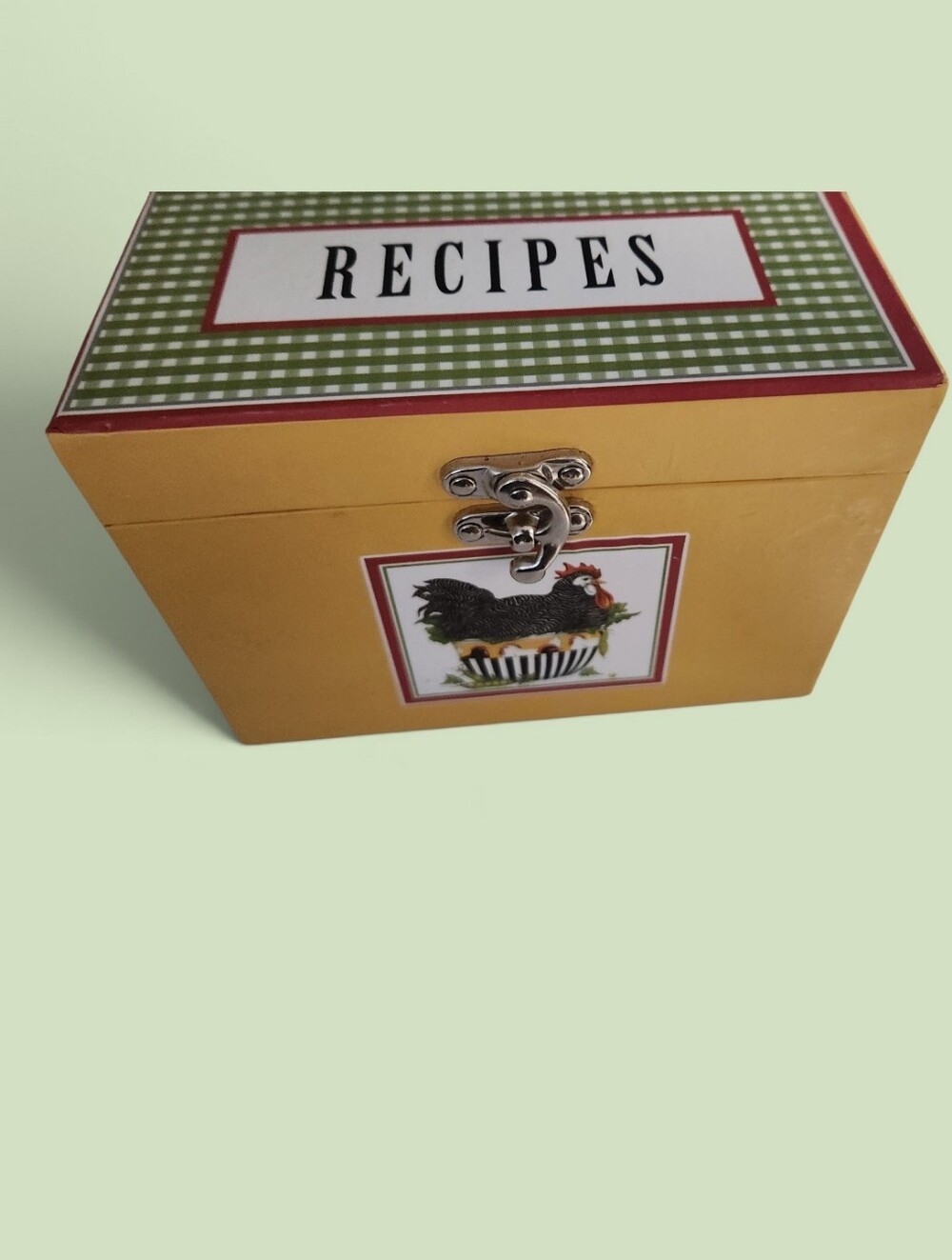 Recipe Box 🌼Keep 4 X 6 Cards Inside, Rooster